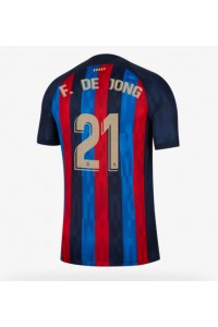 Fotbalové Dres Barcelona Frenkie de Jong #21 Domácí Oblečení 2022-23 Krátký Rukáv